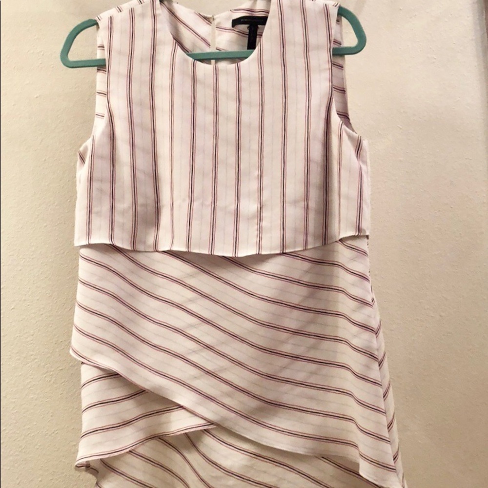 BCBG white sleeveless top